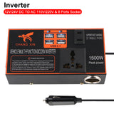 Car Inverter Power Adapter Converter 8 Ports DC 12V/24V to AC 110V/220V USB Chargers Cigarette Socket Cigar Lighter Plug