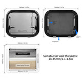 RV Window Aluminum Alloy 45 degree Maximum Opening Angle RV Push Out Window for RV Camper Trailer Van Tempered Glass