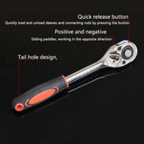 12 Piece Repair Tool Set 1/4 3/8 1/2 Quick Ratchet Hexagonal Automotive Maintenance Socket Wrench Tools