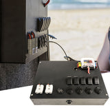 12V Canpoy Power Control Box for External Battery With 20A Switch Cigarette Sockets USB Ports And Fuse Block For RV Car Marine