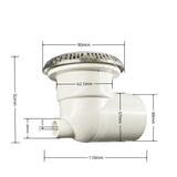 90mm Stainless Ring Shape Cover PVC Body Massage Bathtub Suction Drainer Hot Tub Backwater Drain