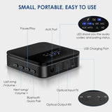 Aptx HD Bluetooth 5.0 Transmitter, Audio Adapter For 2 Headphones, With Display, Low Latency, Supports Fibre Optic Cable