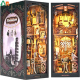 3D Wooden Puzzle DIY Miniature Kit for Insert Decoration - Book Nook Kit. Magic Book House Stand for Bookshelf.