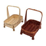 2 PCS Woven Flower Basket Exquisite Nice Toughness Unique Texture Bamboo Woven Flower Basket for Home