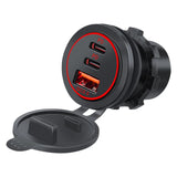 12V-24V Socket 75W PD Type C QC 3.0 Power Outlet Waterproof Fast Charge Adapter Charger for Car RV Marine