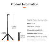 Sports Camera ating Selfie Stick Tripod Stand Max. 61cm/ 24inch Extendable Length 200g Payload for GoPro Hero 12/11/10/9 More