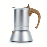 1pc/150ml, Portable Lace-up Moka Pot - Manual Coffee Maker for Home and Travel - Aluminum Coffee Pot with Electromagnetic Stove