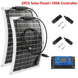 30W-600W Flexible Panel 12V Battery Charger Dual USB With 10A-100A Controller Solar Cells Power Bank for Phone Car Yacht