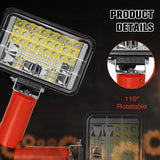 27W 6000LM LED Work Light Flashlight Spotlight Portable Outdoor Camping Electric Torch for Milwaukee 10.8V-12V Li-ion Battery