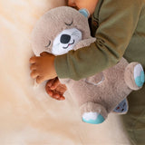 Sound hine Soothe 'N Snle Otter Portable Plush Baby Toy With Sensory Details Music Lights Light Brown Durable
