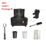 1KG 2KG 3KG 1400 to 1600 Degrees Mini Portable Induction Melting Furnace For Gold Silver Steel Casting Jewelry Smelting Machine