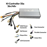 Brushless Motor DC 36V/48V 1000-1500W 35A KT For Electric Bicycles High Power Ebike Controller Accessories Part