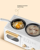 Posida 1100W 3 In 1 Breakfast Maker With Frying Pan, Toaster Oven And Boil Pot