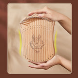 17 Lyre Portable Solid Beech Wood Harp String Musical Instrument with Tuning Wrench Picks for Beginners Kids Adults