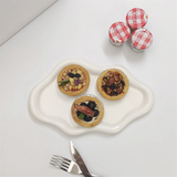Ceramic Tray Dish for Ring Key Trinket Cloud Shape Jewelry Plate Holder Bedroom Decor Aesthetic Gift A