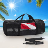 Sports Duffle Bag with Adjustable Shoulder Strap Portable Extra Large Scuba Diving Mesh Tote Snorkeg Gear Organizer