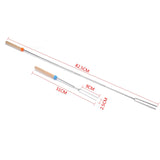 8Pcs Stainless Roasting Sticks Wooden Handle Barbecue Telescopic Forks 32.5inch for Hot Dog Campfire Camping BBQ Tools Portable