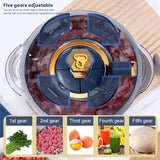 Electric Meat Grinder - 5L Food Crusher. Stainless Steel Multifunctional Vegetable Slicer Processor Chopper. Kitchen Appliance