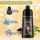 500ml Black Dye Shampoo Essence Covering White Hair Permanent Natural Argan Herbal Components Oil for Women Men