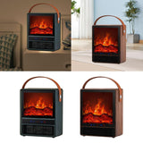 Electric Fireplace Heater with 3D Flame Overheating Protection Decoration for Indoor Tabletop Home Bedroom Living Room