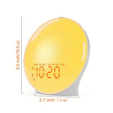 1pc Wake Up Light Sunrise Alarm Clock For Heavy Sleepers, Bedroom, With Sunrise Simulation, Fall Asleep, Dual Alarms, FM Radio, Snooze, Nightlight, Colorful Lights, 7 Natural Sounds, Ideal For Gift, Back To School