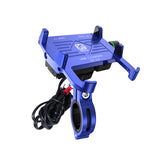 12-24V Mount Aluminium Waterproof Phone Holder 18W QC 3.0 USB Charger Motorcycle Handlebar 4-7 inch
