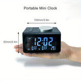 1pc Portable Travel Dual Alarm Clock Radio, Dual USB Output, Natural Sound Accompanying Sleeping Radio Alarm Clock (No Battery)