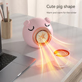 1pc, Cute Piggy Desktop Heater, Household Small Solar Electric Heater, Energy Saving High-end Small Office Bathroom Quick Heating Fan, Home Decor Room Decor Back To School Supplies Winter Essential