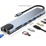 1 PCS USB C Hub Type C To 4K -Compatible Adapter USB-C Data PD Fast Charge USB Hub