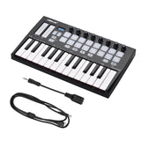 WORLDE Orca mini25 - Portable 25-Key USB MIDI Keyboard Controller with 16 RGB Backlit Trigger Pads and 8 Assignable Control Knobs