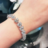 Sterling Silver 925 High Carbon Full Diamond Bracelet Simulation