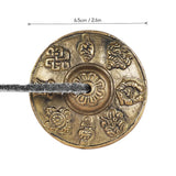 2.6in/6.5cm Handcrafted Tibetan Meditation Tingsha Cymbal Bell with The Eight Auspicious Buddhist Lucky Symbols