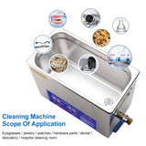 Ultrasonic Cleaner with Double-Frequency Digital Portable Washing Machine - 40KHz Ultrasound for Jewelry, Watches & Home Appliances (6L/2L)