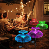 LED outdoor waterproof solar jellyfish fiber optic garden lawn lamp, used for indoor decoration