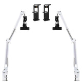 2-Piece White Adjustable Embroidery Hoop Stand for Handiwork, 3-in-1 Hoop/Tablet/Desktop Stand, 360??