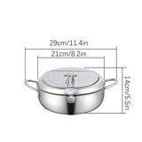 Frying Stainless Steel Deep Fryer Pot With Temperature Control For Kitchen Cooking