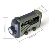 Emergency Weather Radio SOS Alarm Multifunctional Bright Flashlight with Reading Lamp Audio Equipment Solar Charging