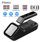 3-in-1 Barcode Scanner Handheld 1D Bar Code Reader Support BT 2.4G Wireless USB Wired Connection with Charging & Scanning