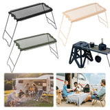 Outdoor Foldable Iron Grid Barbecue Table - Multifunctional Portable for Picnic, BBQ, Travel