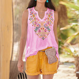 Summer Women's National Style Top T-shirt Vest