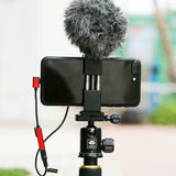 Universal Cell Phone Clip Holder Microphone Tripod Adapter for iPhone Huawei Samsung with Cold Shoe Mount for Led Video Light