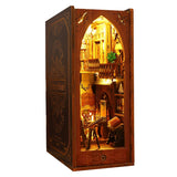 1pc DIY Book Nook Kit, DIY Miniature Dollhouse 3D Wooden Puzzle Bookend For Bookshelf Decor, Tiny Model House For Adults To Build