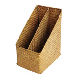 Hand-woven Document Organizer Woven Storage Basket Storage Box for Office