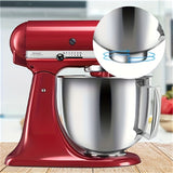 1pc.5.5 Quart Stainless Steel Mixing Bowl, Suitable For KitchenAid Vertical Mixer, Compatible With 4.5 Quart And 5 Quart Household Models