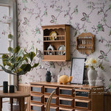 1/6 Doll House Furniture Accessories Mini Model Tableware Display Stand/Tableware Wall Frame Durable Wood Color Oiled