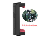 Mini Vlog Live Streaming Smartphone Clip Phone Holder Cold Shoe Mount 1/4inch 55-90mm Smartphones for Tripod Mic LED Light