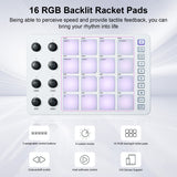 Controller Pad with RGB Backlight - MIDI Keyboard with BT Connection, Low Latency, 3.5mm Output Interface and 16 Strike Pads