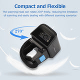 Wearable Ring Type Barcode Scanner - USB Wired + 2.4G + BT Three-Mode Connection, Supports One-Dimensional Barcode & QR Code Scanning