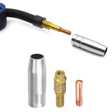 14Pcs 15AK Welding Torch Consumables 0.6mm 0.8mm 0.9mm 1.0mm 1.2mm MIG Torch Gas Nozzle Tip Holder of 15AK MIG MAG Welding Torch