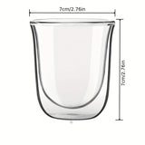 1set/2.8oz, Espresso Cups, Double Walled Espresso Glasses, Insulated Borosilicate Glassware Tea Cups, Perfect For Cold Or Hot Drinks, Coffee, Whisky, Vodka, Cocktail, Coffee Tools